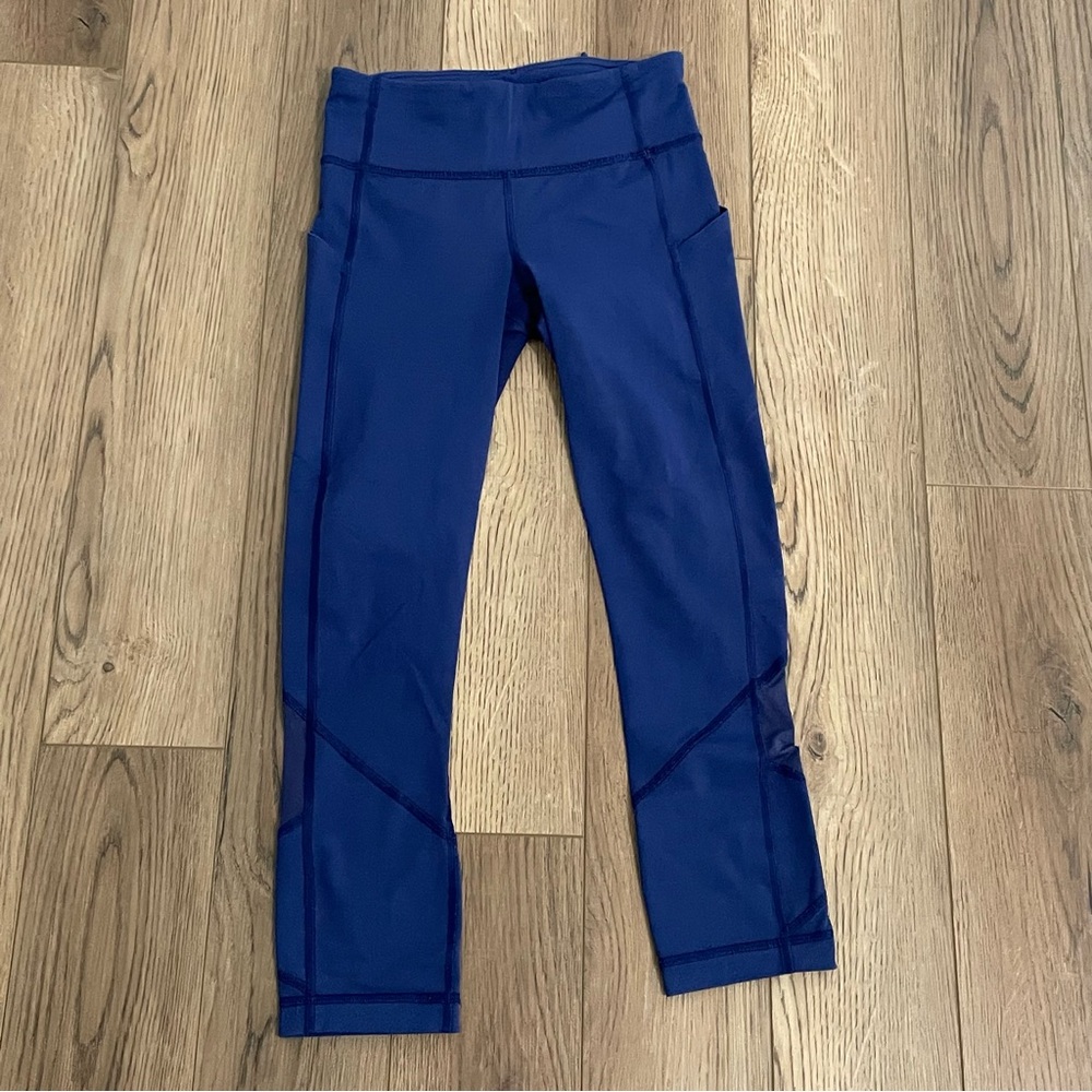Lululemon Pace Rival Crop Blue Leggings Women’s Size‎ 2